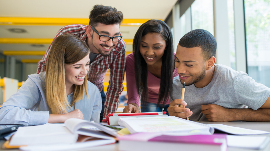 Students at table